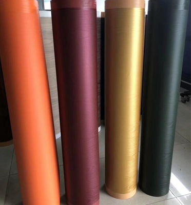 Latest Hermas Orange Red PVC Sheet Self Adhesive For Membrane Press And Flat Lamination Wrapping And Flat Lamination On Wooden Board Or Foil